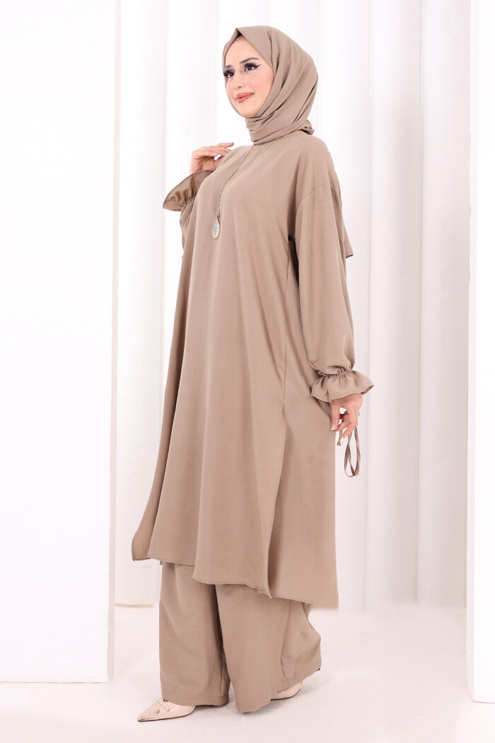 İkili Pantolonlu Takım 8029 Vizon - 3