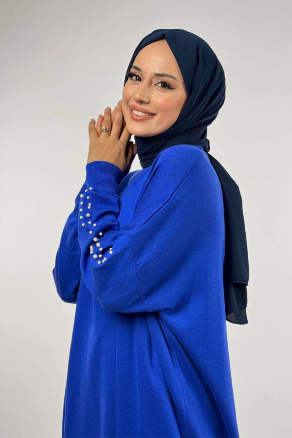 İnci Detaylı Triko Tunik 18309 Saks - 4