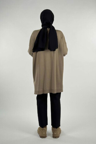 İnci Detaylı Triko Tunik 18309 Vizon - 2
