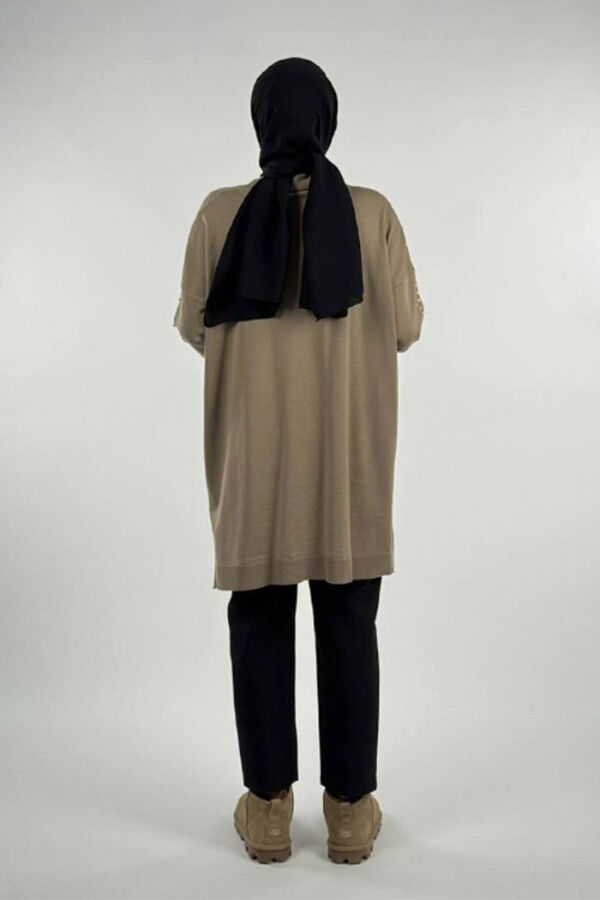 İnci Detaylı Triko Tunik 18309 Vizon - 2