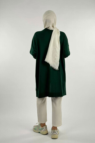 İnci Detaylı Triko Tunik 18309 Zümrüt - 2