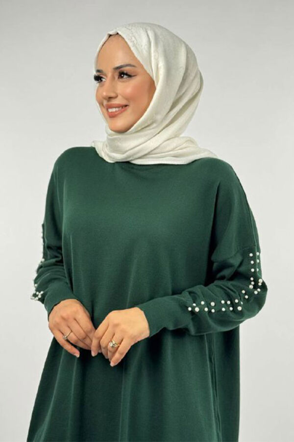 İnci Detaylı Triko Tunik 18309 Zümrüt - 4