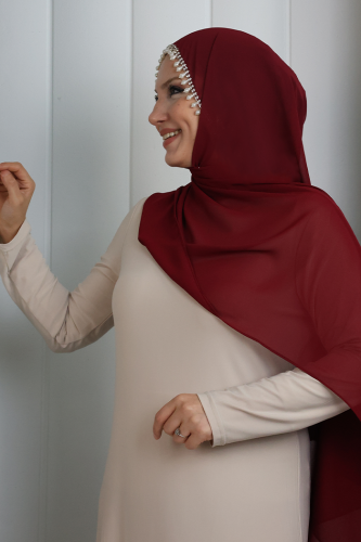 İncili Şal 2028 Bordo - 4