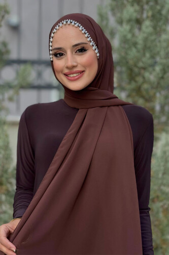 İncili Şal 2028 Kahverengi - Bym Fashion