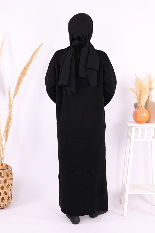 Kabartma Desen Hırka 9085 Siyah - 3