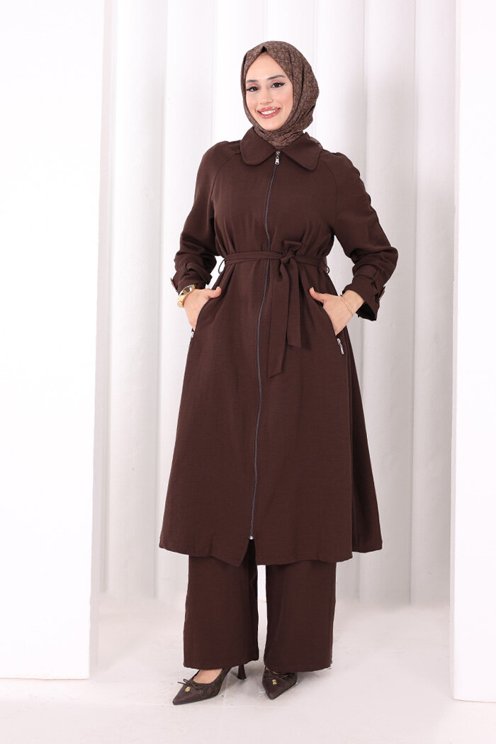Kap Pantolonlu Takım 7074 Kahverengi - 1