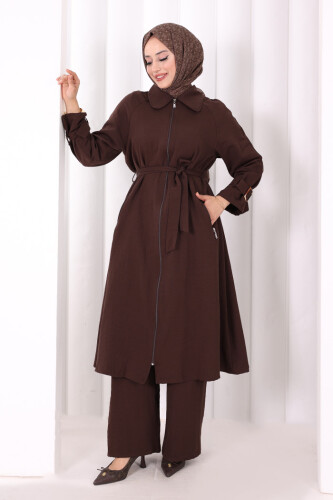 Kap Pantolonlu Takım 7074 Kahverengi - 2