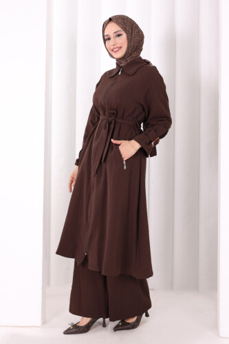 Kap Pantolonlu Takım 7074 Kahverengi - 3