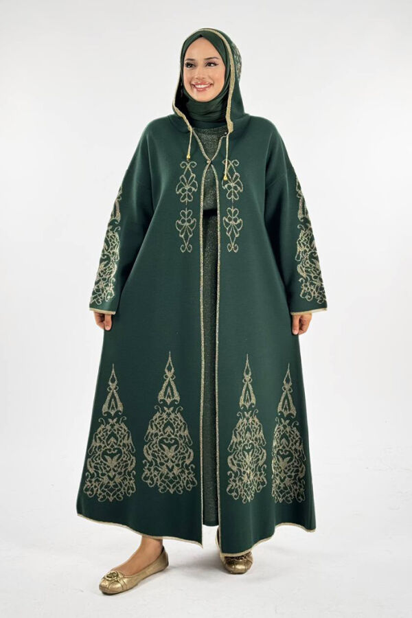 KAPŞONLU SİMLİ HIRKA 18307 Zümrüt - 1
