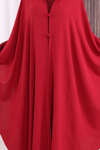 Kapüşonlu Ayrobin Pelerin 70021 Bordo - 6