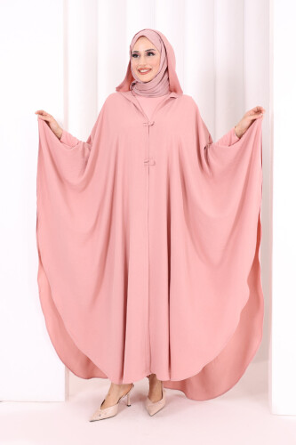 Kapüşonlu Ayrobin Pelerin 70021 Gül Kurusu 