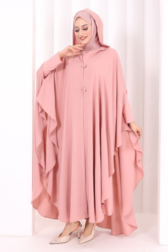 Kapüşonlu Ayrobin Pelerin 70021 Gül Kurusu - 2