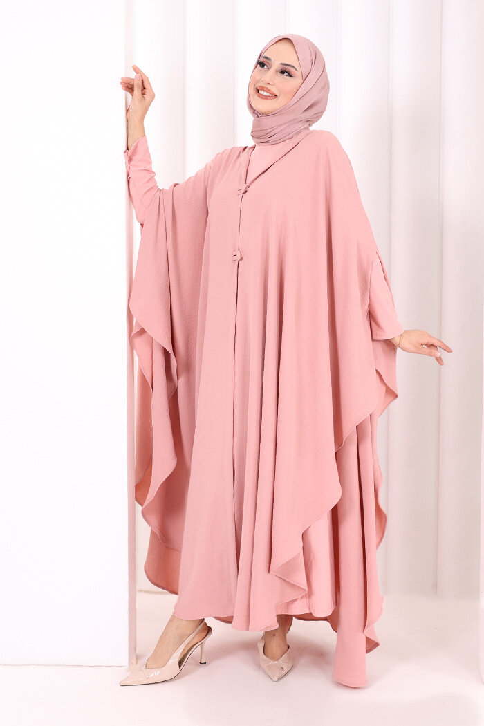 Kapüşonlu Ayrobin Pelerin 70021 Gül Kurusu - 3