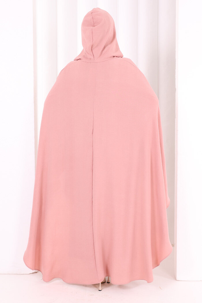 Kapüşonlu Ayrobin Pelerin 70021 Gül Kurusu - 4