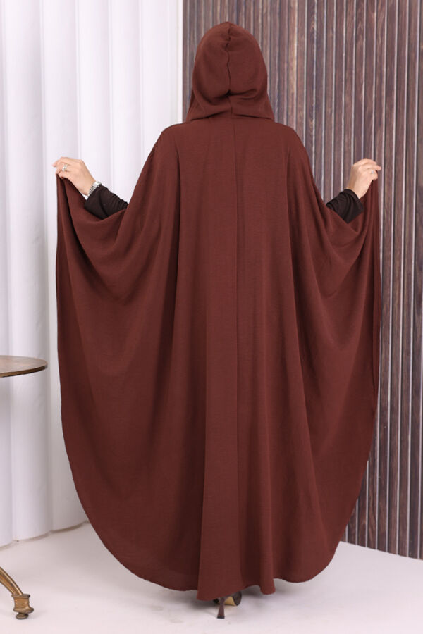 Kapüşonlu Ayrobin Pelerin 70021 Kahverengi - 6