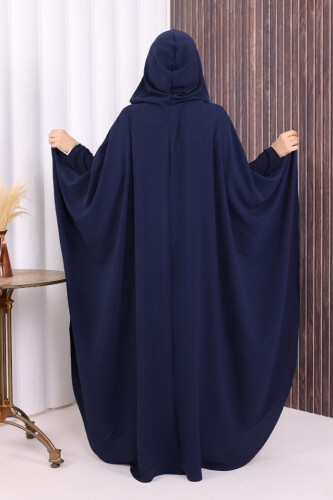 Kapüşonlu Ayrobin Pelerin 70021 Lacivert - 4