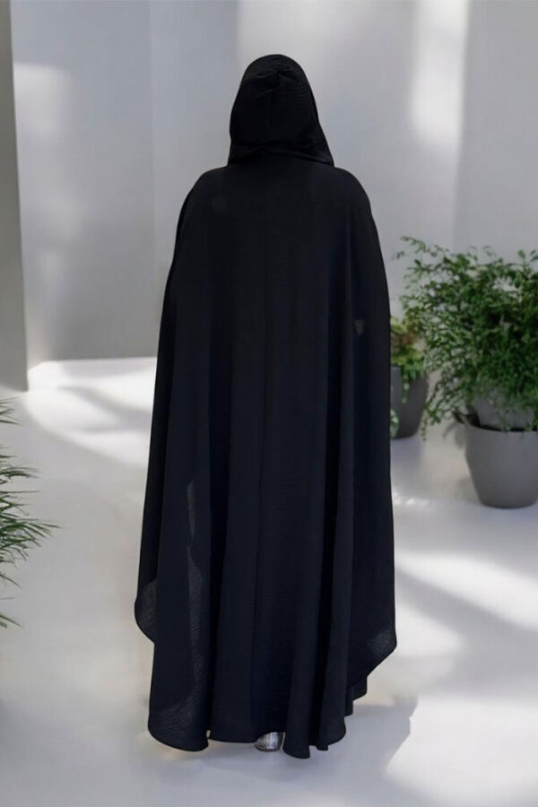 Kapüşonlu Ayrobin Pelerin 70021 Siyah - 2