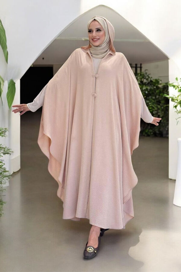 Kapüşonlu Ayrobin Pelerin 70021 Taş - 1