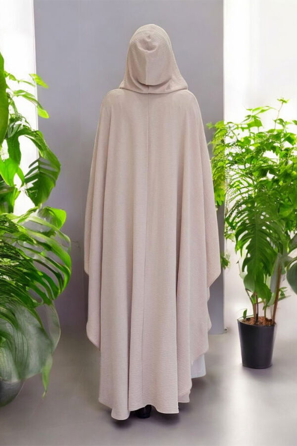 Kapüşonlu Ayrobin Pelerin 70021 Taş - 2