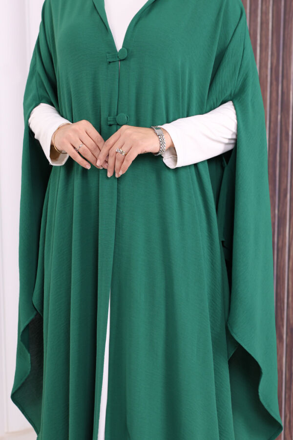 Kapüşonlu Ayrobin Pelerin 70021 Zümrüt - 5