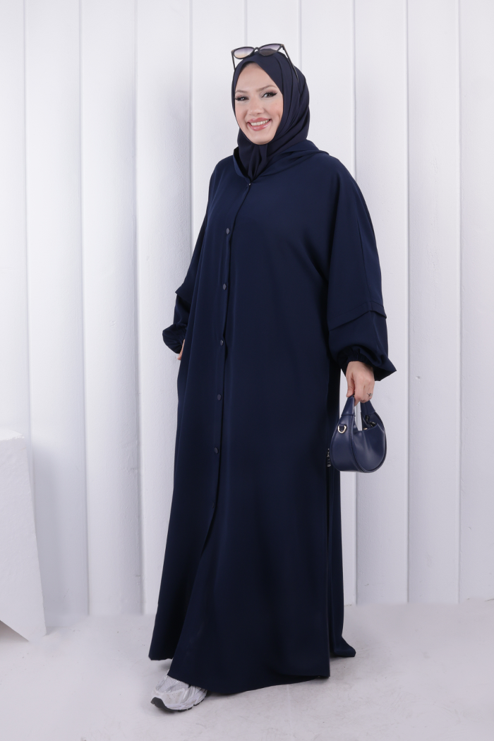 Kapüşonlu Çıtçıtlı Kap 1219 Lacivert - 2