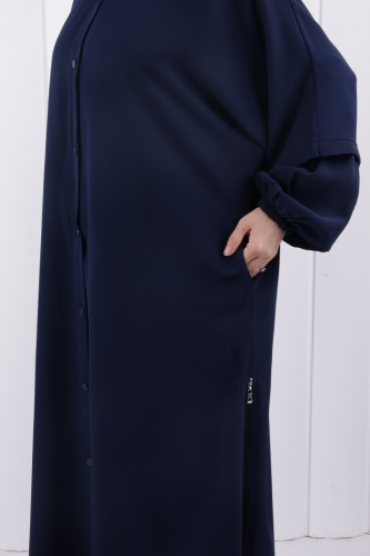 Kapüşonlu Çıtçıtlı Kap 1219 Lacivert - 5