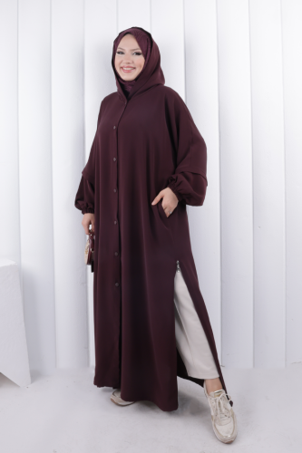 Kapüşonlu Çıtçıtlı Kap 1219 Mürdüm - 6
