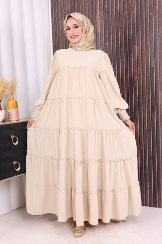 Dubai Katlı Salaş Elbise 6023 Taş 