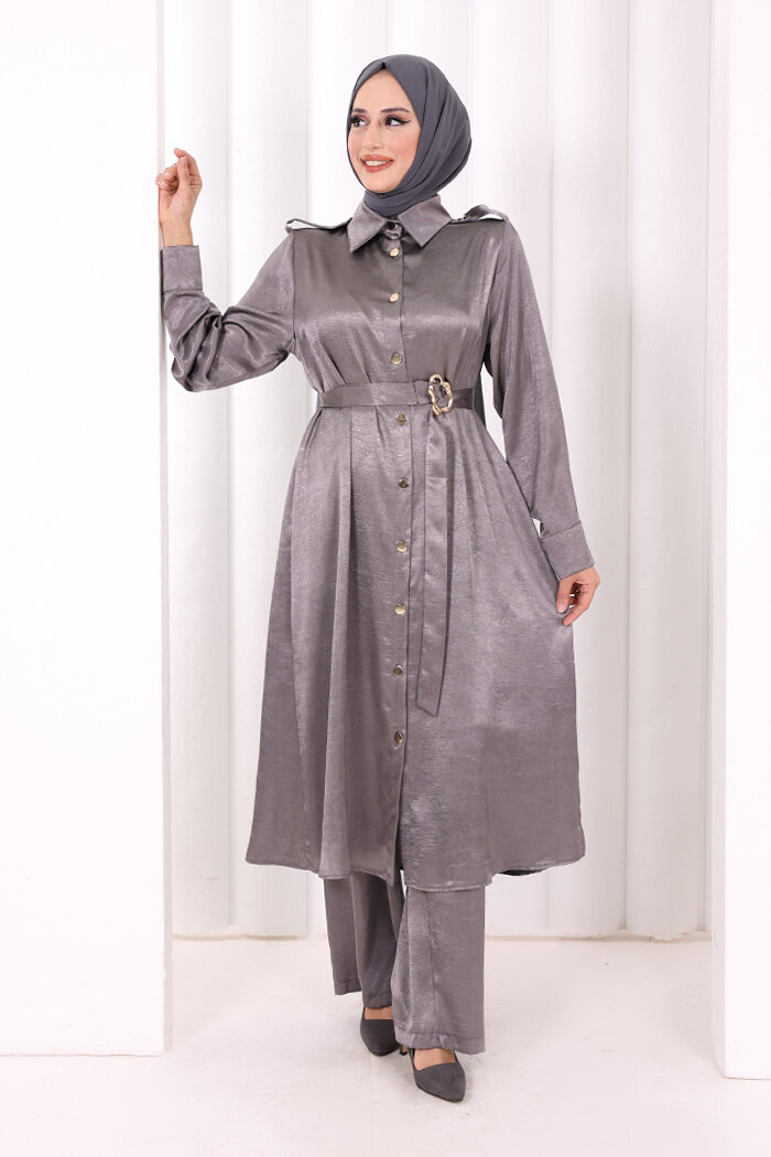 Kemerli İkili Takım 8024 Gri - 2