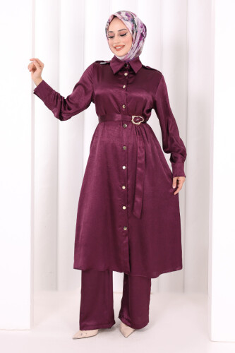 Kemerli İkili Takım 8024 Mürdüm