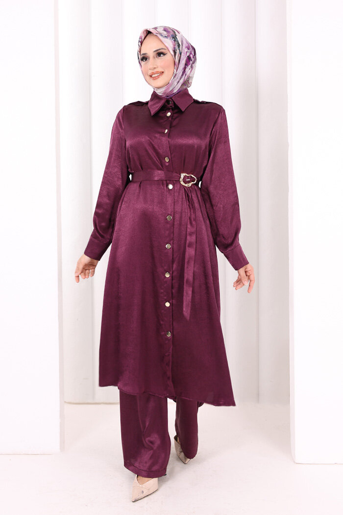 Kemerli İkili Takım 8024 Mürdüm - 2