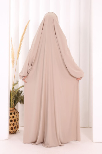 Medine Kendinden Peçeli Sufleli Cilbab 6032 Taş - 4