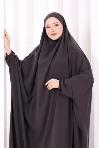 Kendinden Peçeli Sufleli Cilbab 6096 Duman - 4