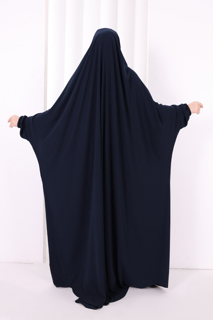 Kendinden Peçeli Sufleli Cilbab 6096 Lacivert - 4