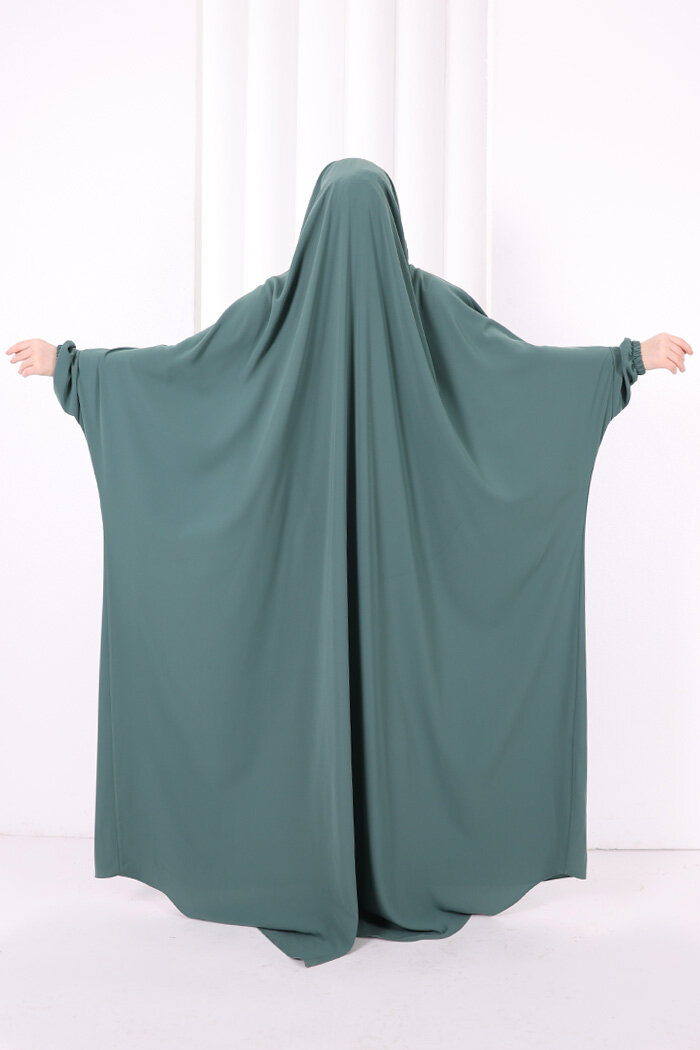 Kendinden Peçeli Sufleli Cilbab 6096 Mint - 4