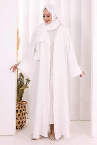 Keten Takım Şal Hediyelidir 7067 Ekru