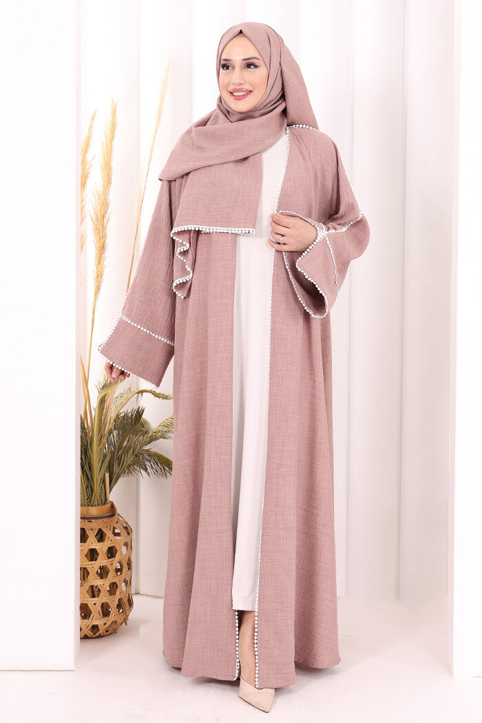 Keten Takım Şal Hediyelidir 7067 Gül Kurusu - 2