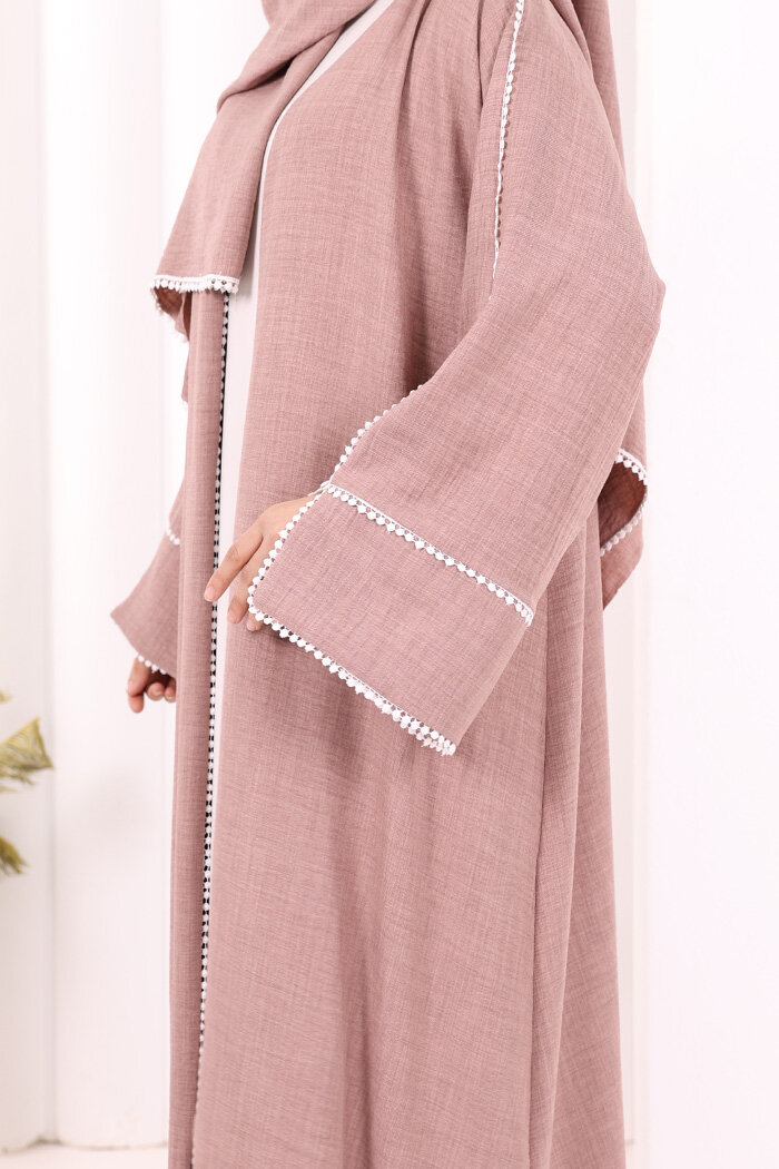 Keten Takım Şal Hediyelidir 7067 Gül Kurusu - 6