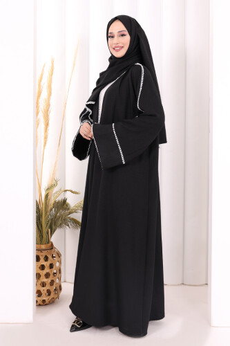 Keten Takım Şal Hediyelidir 7067 Siyah - 3