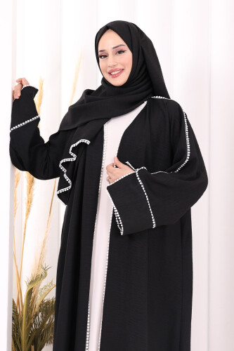 Keten Takım Şal Hediyelidir 7067 Siyah - 5
