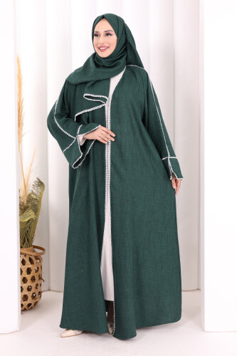 Keten Takım Şal Hediyelidir 7067 Zümrüt