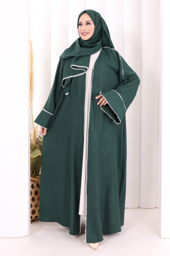 Keten Takım Şal Hediyelidir 7067 Zümrüt - 2