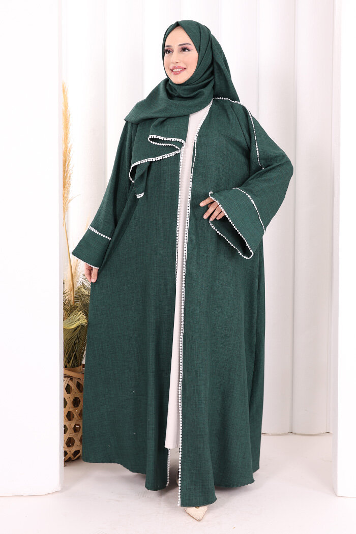 Keten Takım Şal Hediyelidir 7067 Zümrüt - 2