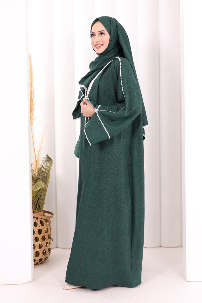 Keten Takım Şal Hediyelidir 7067 Zümrüt - 3