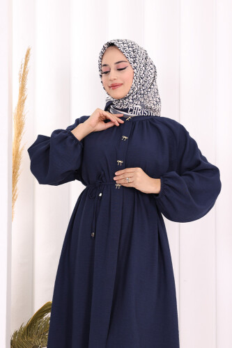 Keten Tunik Pantolon Takım 8013 Lacivert - 6