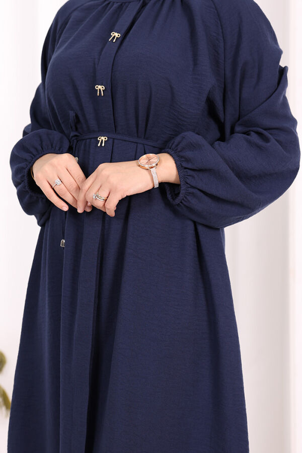 Keten Tunik Pantolon Takım 8013 Lacivert - 7