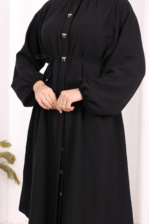 Keten Tunik Pantolon Takım 8013 Siyah - 6