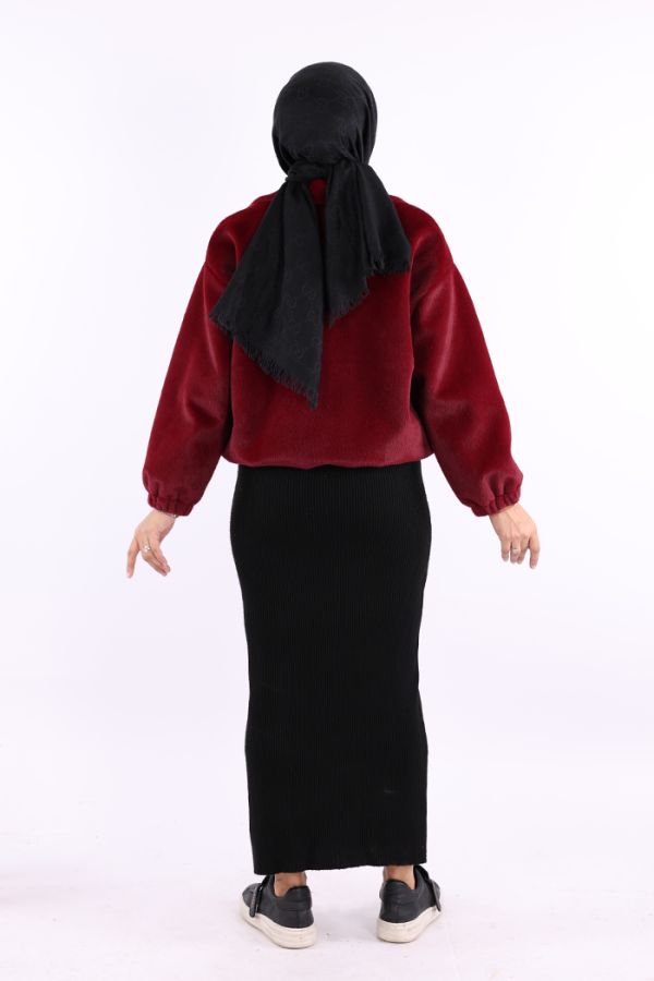 Kısa Angora Mont 70028 Bordo - 3