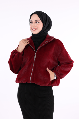 Kısa Angora Mont 70028 Bordo - 4