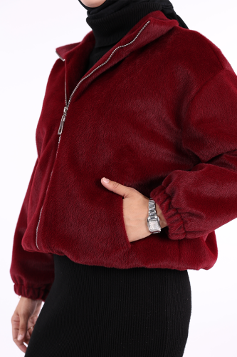 Kısa Angora Mont 70028 Bordo - 5